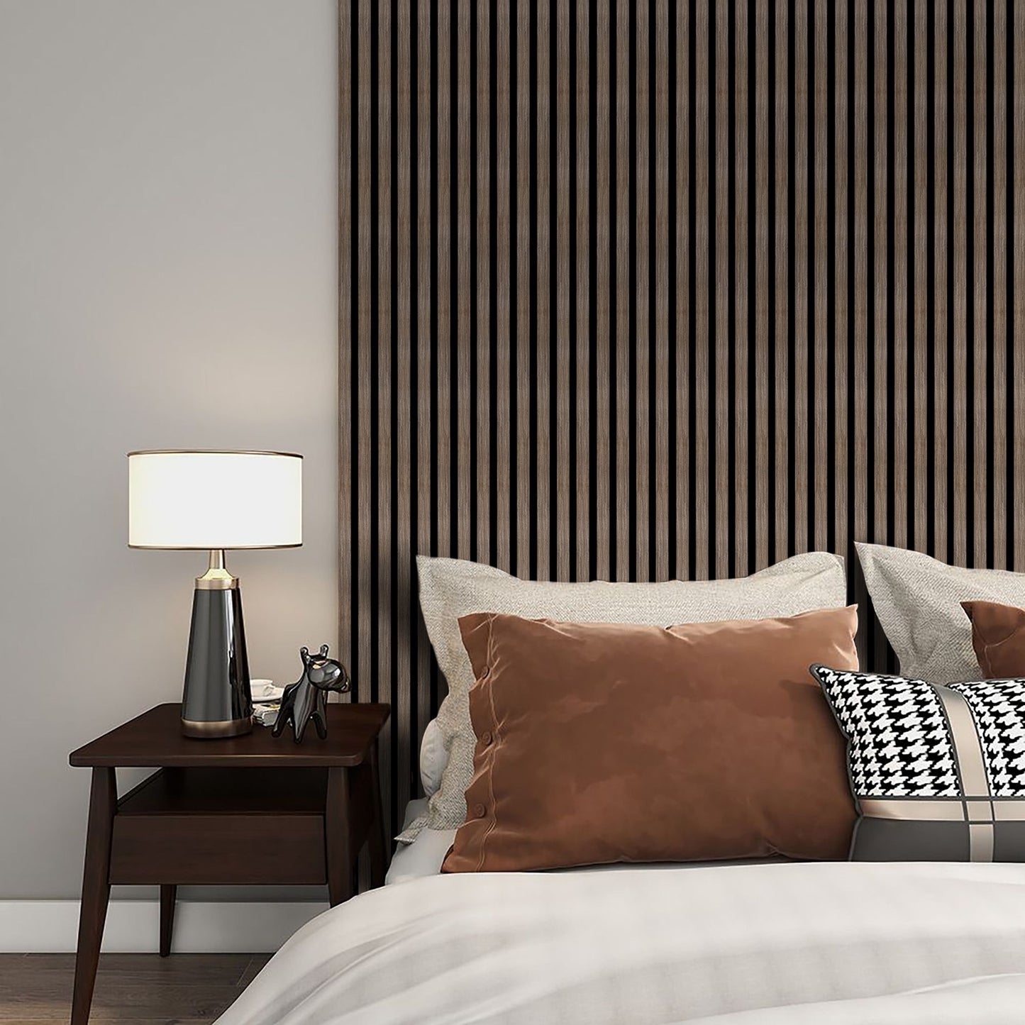 Akustikpaneel Holzoptik – Schallabsorbierende Wandverkleidung mit Lamellen - 240cm x 60cm x 21mm