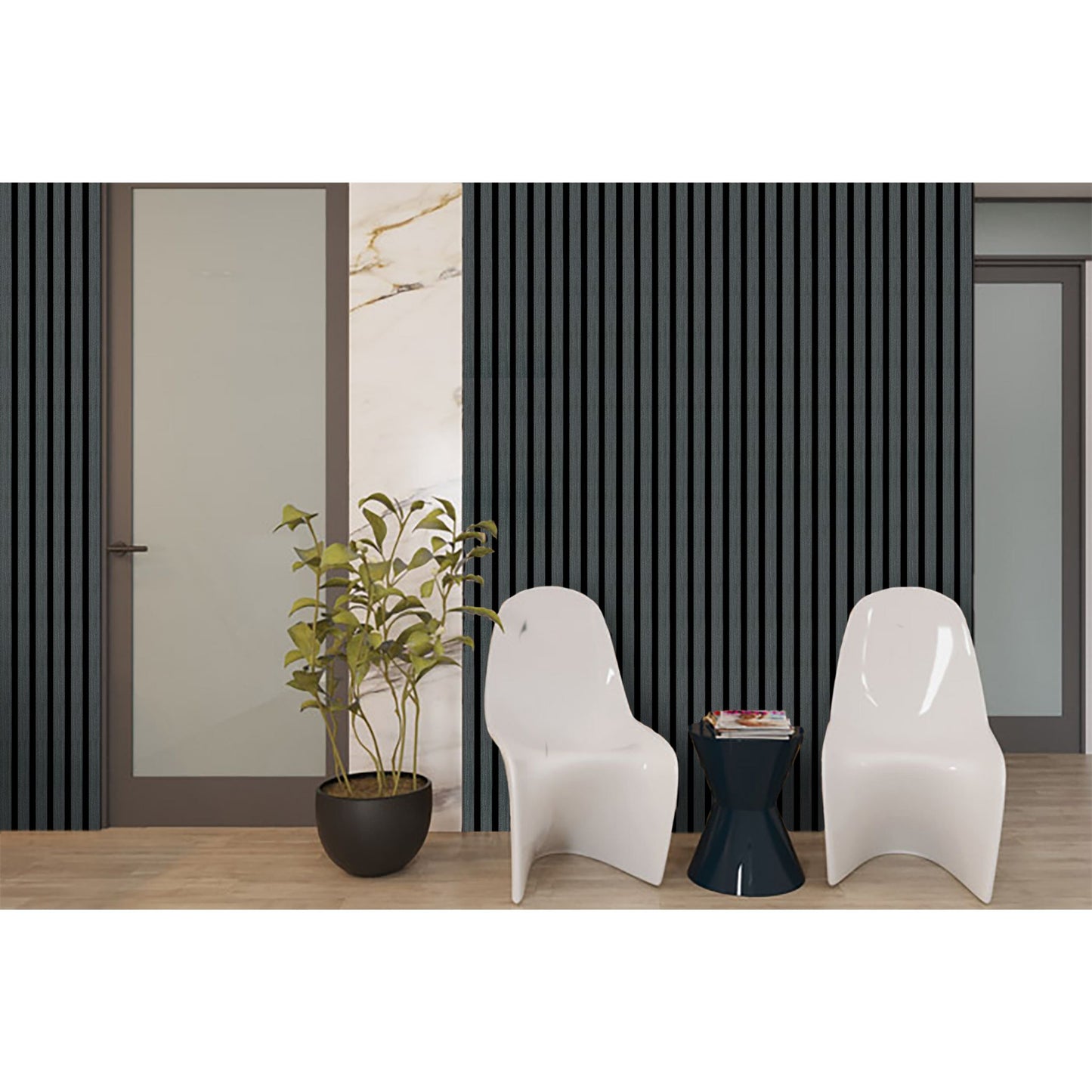 Akustikpaneel Holzoptik – Schallabsorbierende Wandverkleidung mit Lamellen - 240cm x 60cm x 21mm