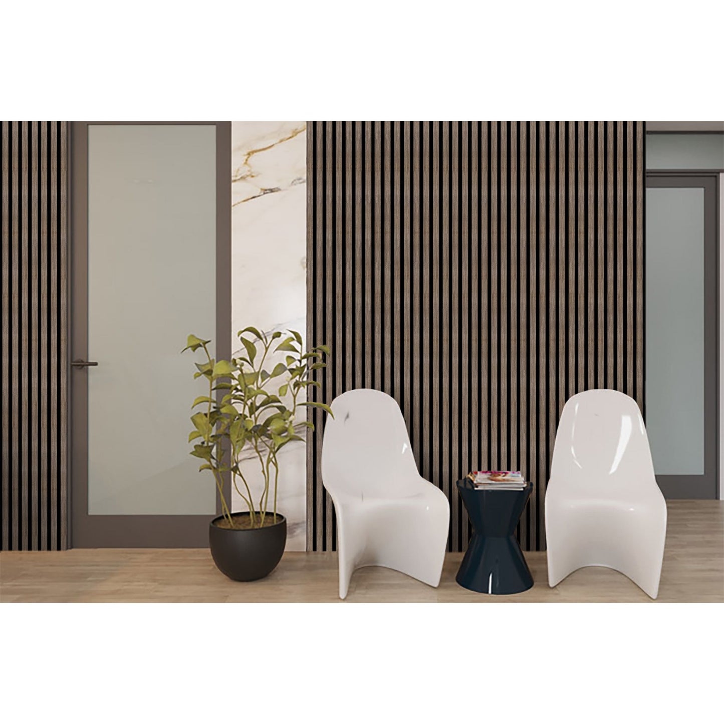 Akustikpaneel Holzoptik – Schallabsorbierende Wandverkleidung mit Lamellen - 240cm x 60cm x 21mm