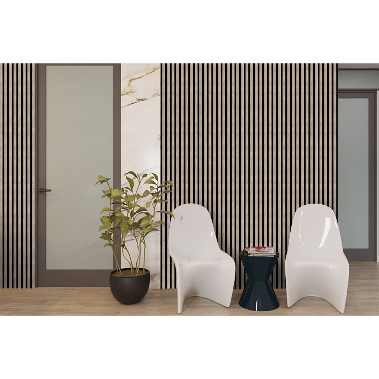 Akustikpaneel Holzoptik – Schallabsorbierende Wandverkleidung mit Lamellen - 240cm x 60cm x 21mm