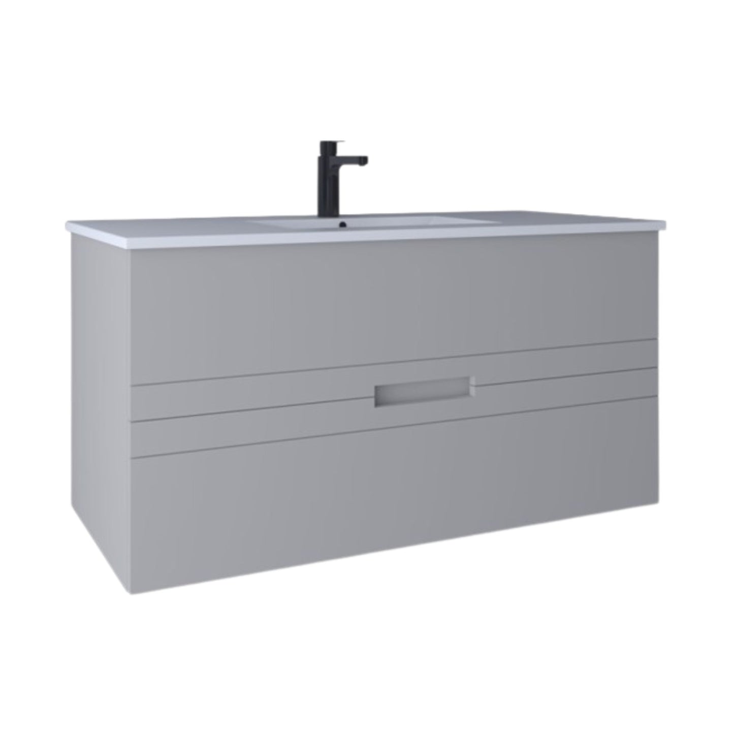 Waschtischunterschrank Meta mit Schubladen - 121cm Light Grey