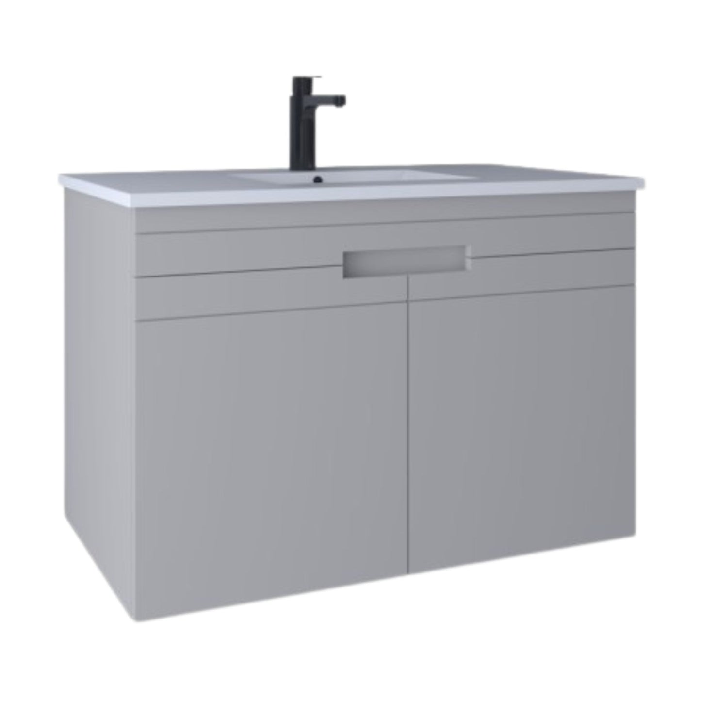 Waschtischunterschrank Meta mit Türen - 91cm Light Grey