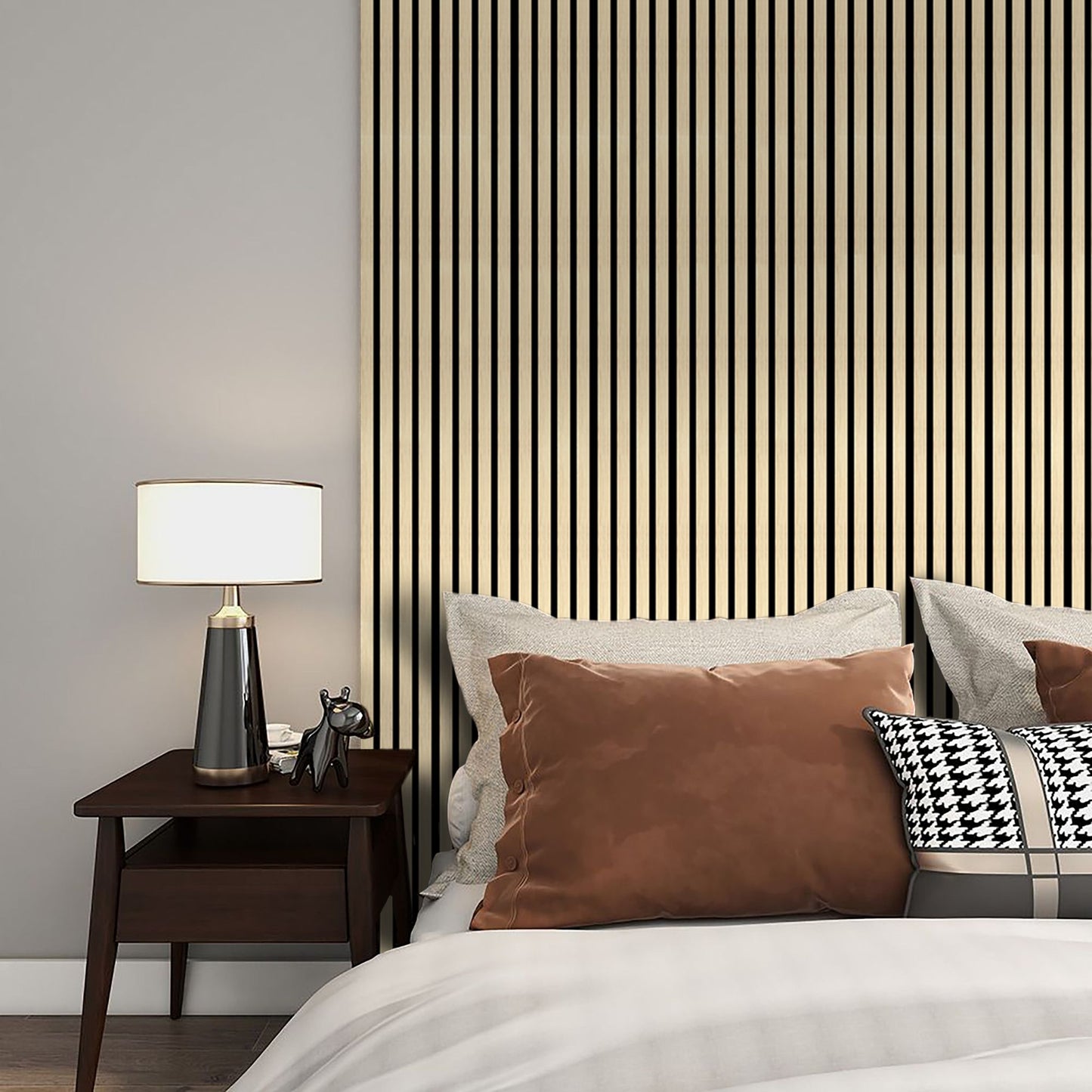 Akustikpaneel Holzoptik – Schallabsorbierende Wandverkleidung mit Lamellen - 240cm x 60cm x 21mm