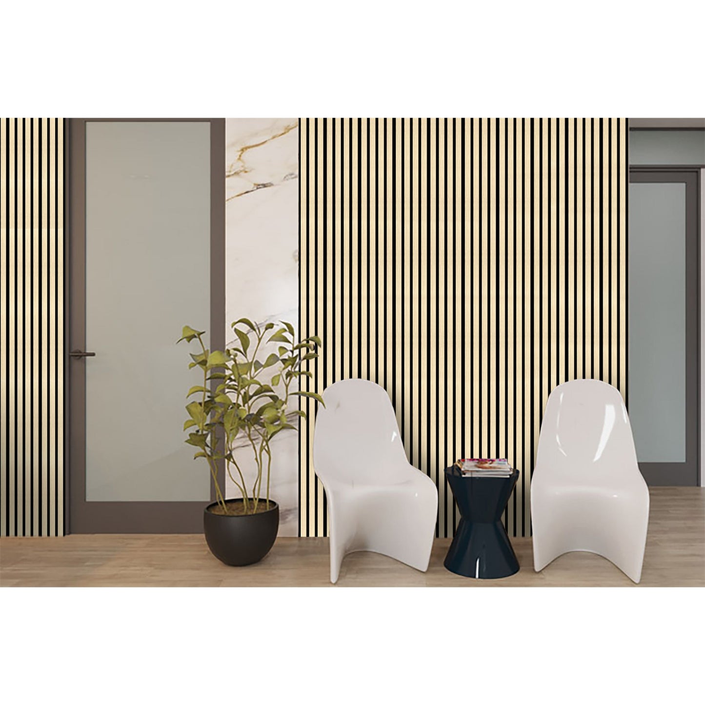 Akustikpaneel Holzoptik – Schallabsorbierende Wandverkleidung mit Lamellen - 240cm x 60cm x 21mm