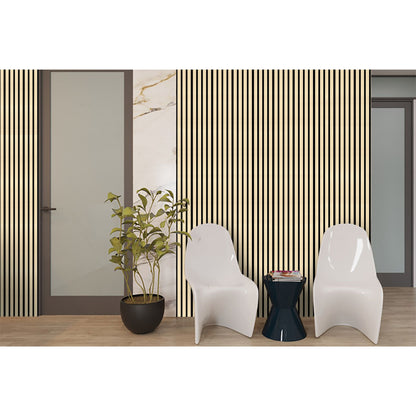 Akustikpaneel Holzoptik – Schallabsorbierende Wandverkleidung mit Lamellen - 240cm x 60cm x 21mm