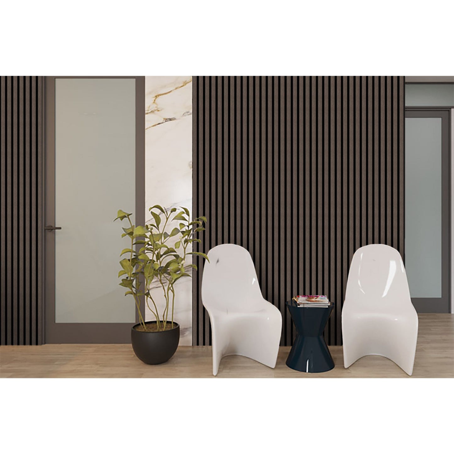 Akustikpaneel Holzoptik – Schallabsorbierende Wandverkleidung mit Lamellen - 240cm x 60cm x 21mm