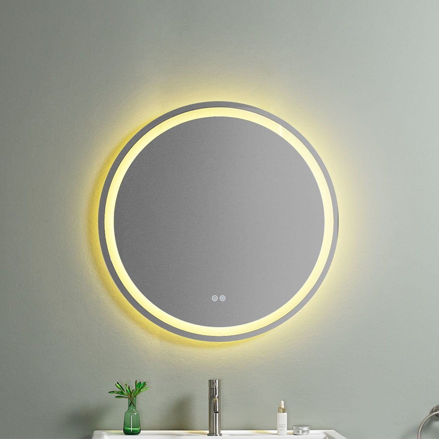 Badezimmerspiegel rund mit LED-Beleuchtung – 80 cm