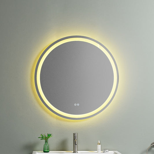 Badezimmerspiegel rund mit LED-Beleuchtung – 80 cm